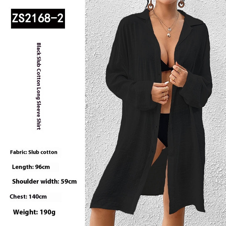 Tencel Slub Cotton Long-sleeved Shirt For Women - Trendex