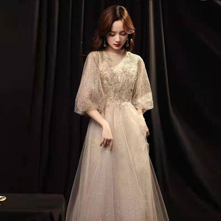 Slim Beauty Gold Banquet Evening Dress - Trendex