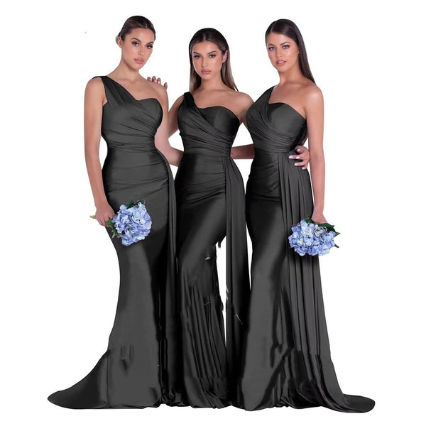 Plus Size Fat MM Mermaid One Shoulder Elegant Wedding Dress - Trendex