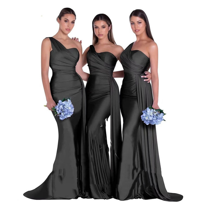 Plus Size Fat MM Mermaid One Shoulder Elegant Wedding Dress - Trendex