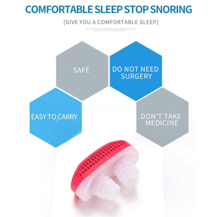 353 - 2 In 1 Anti Snoring And Air Purifier Nose Clip For Prevent Snoring And Comfortable Sleep - Trendex