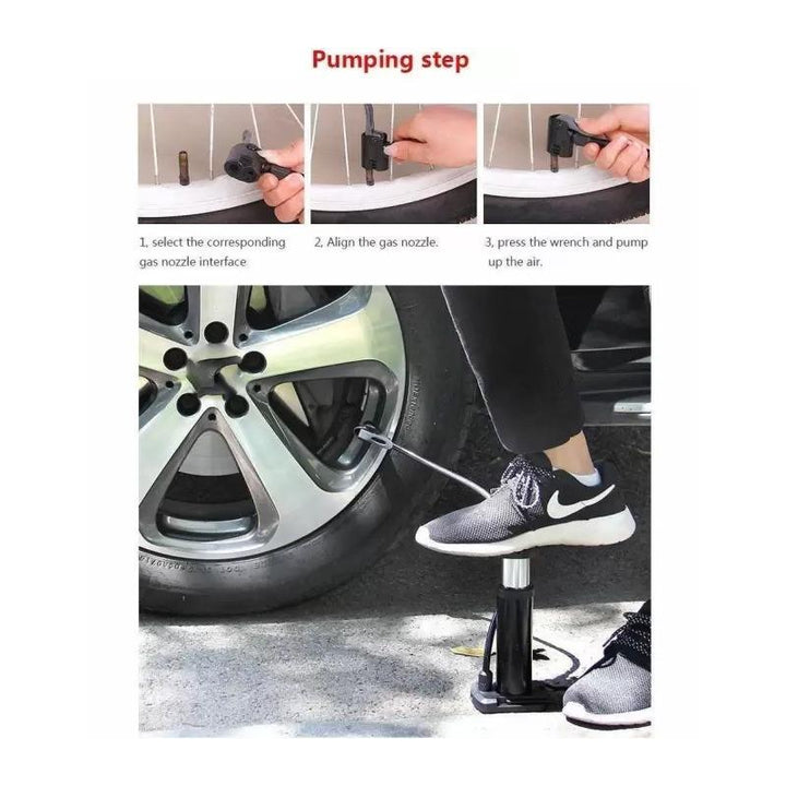 488 Mini Foot Pump Inflator For  Bike And Car - Trendex