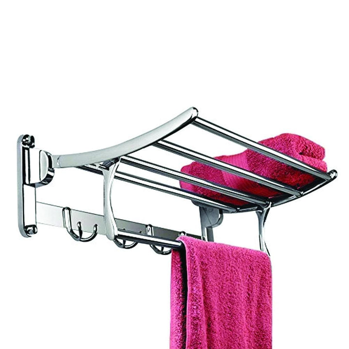 0491 Stainless Steel Folding Towel Rack Cum Towel Bar 18 Inch - Trendex