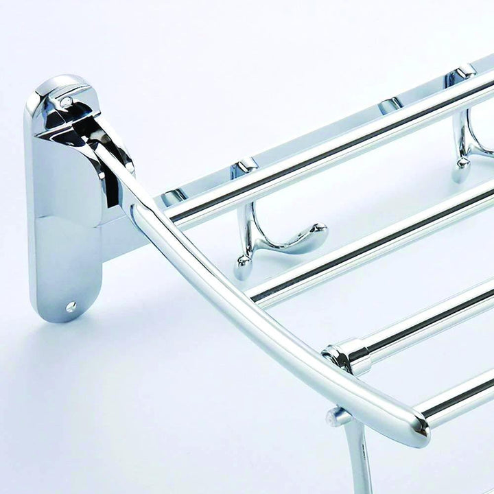 0491 Stainless Steel Folding Towel Rack Cum Towel Bar 18 Inch - Trendex