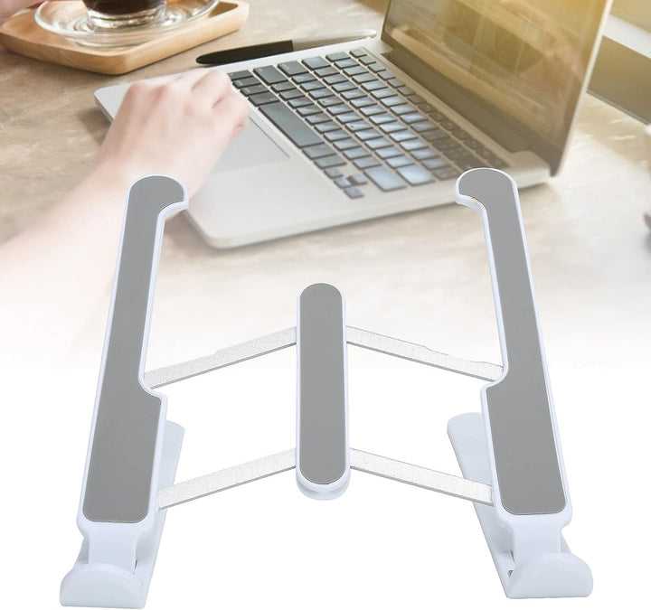7240 Adjustable Laptop Stand Holder With Built-in Foldable Legs And High Quality Fibre - Trendex