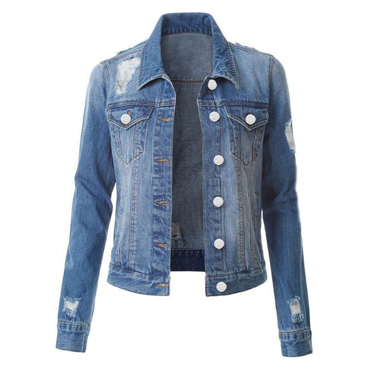 European And American Hole Lining Short Sleeve Women Women's Cowboy Coat - Trendex