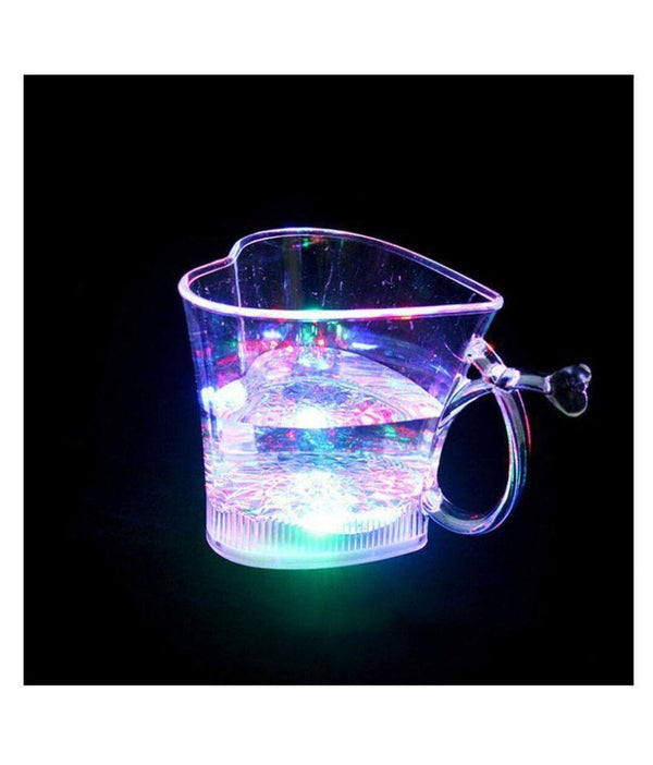 759 Heart Shape Activated Blinking Led Glass Cup - Trendex