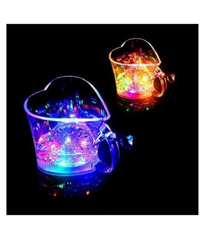 759 Heart Shape Activated Blinking Led Glass Cup - Trendex