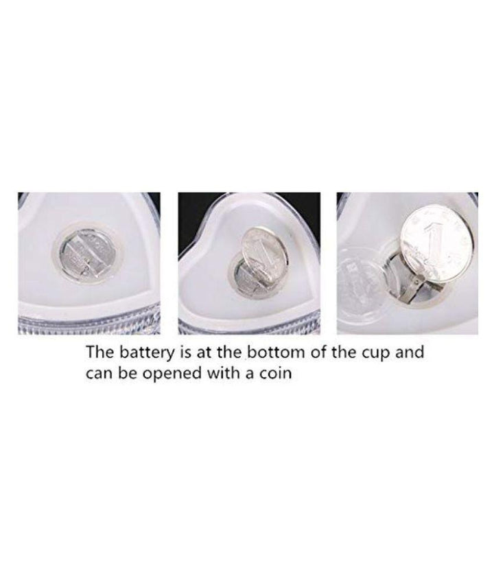 759 Heart Shape Activated Blinking Led Glass Cup - Trendex