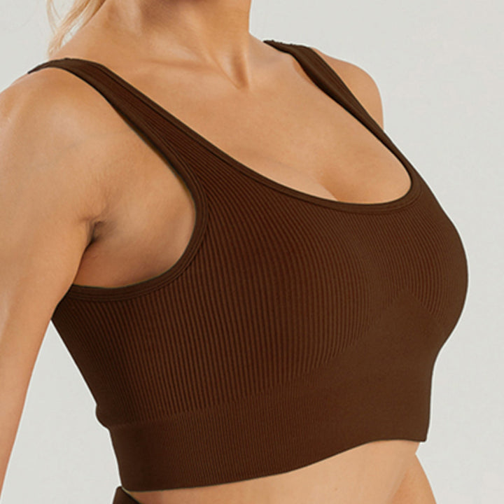 Seamless Knitted High Elastic Sports Underwear U Square Collar Yoga Suit - Trendex
