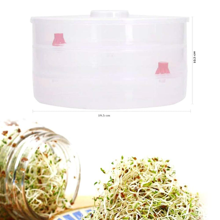 093 Plastic 3 Compartment Sprout Maker White - Trendex