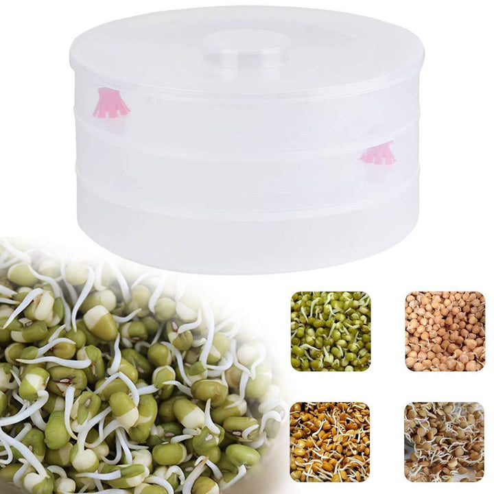 093 Plastic 3 Compartment Sprout Maker White - Trendex