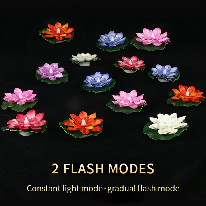 6556 Water Floating Smokeless Candles  Lotus Flowers Sensor Led Tealight For Outdoor And Indoor Decoration - Pack Of 6 Candle Candle (Pack Of 6) - Trendex