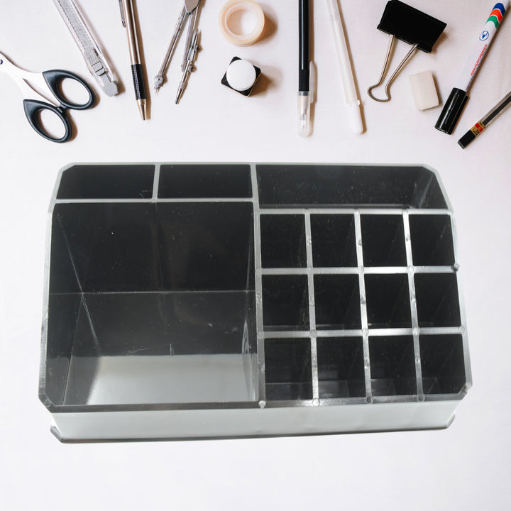 6092 Cosmetic Organiser 16 Compartment Cosmetic Makeup Storage Organiser Box - Trendex