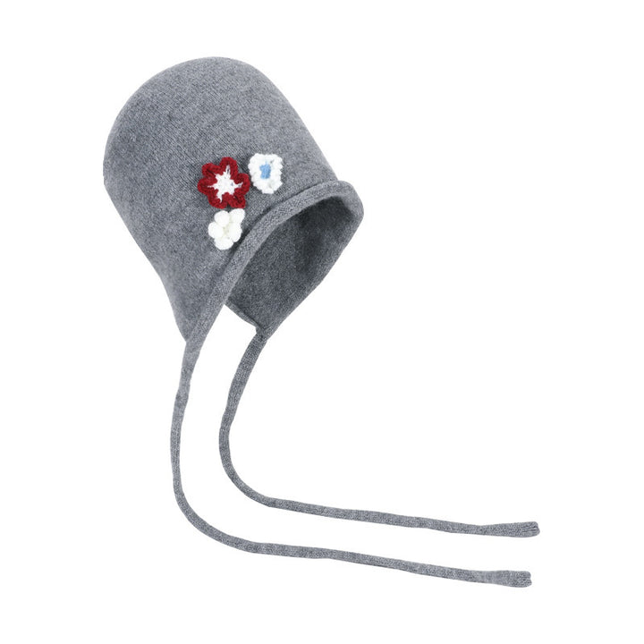 Autumn And Winter Korean Style Flower Knitted Toque All-matching Lazy Style - Trendex