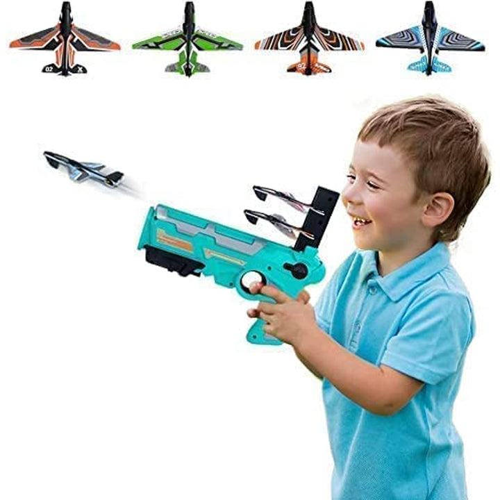 4710 Airplane Launcher Gun Toy With Foam Glider Planes Outdoor Games For Children Best Aeroplane Toys For Kids Air Battle Gun Toys  ( 5 Plane Include ) - Trendex