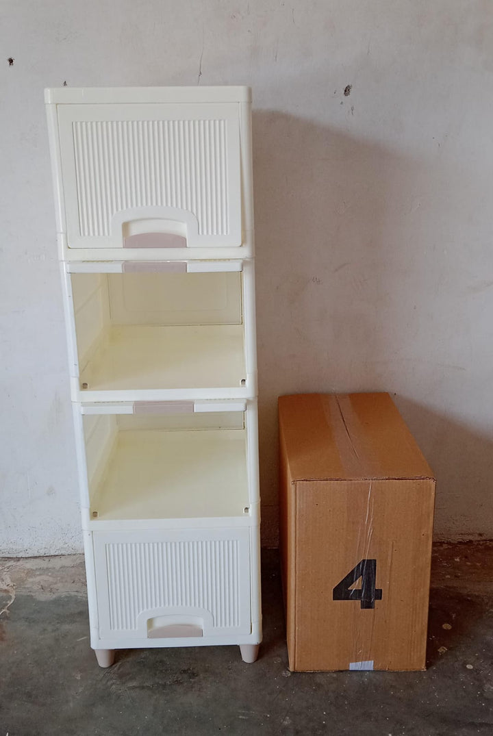 Multipurpose Storage Cabinet Storage Solutions Plastic Drawers  Multi Layer Wardrobe Storage Drawers  Foldable Multipurpose Drawer Units For Kitchen Bathroom Bedroom Cloth (4 Layer) - Trendex