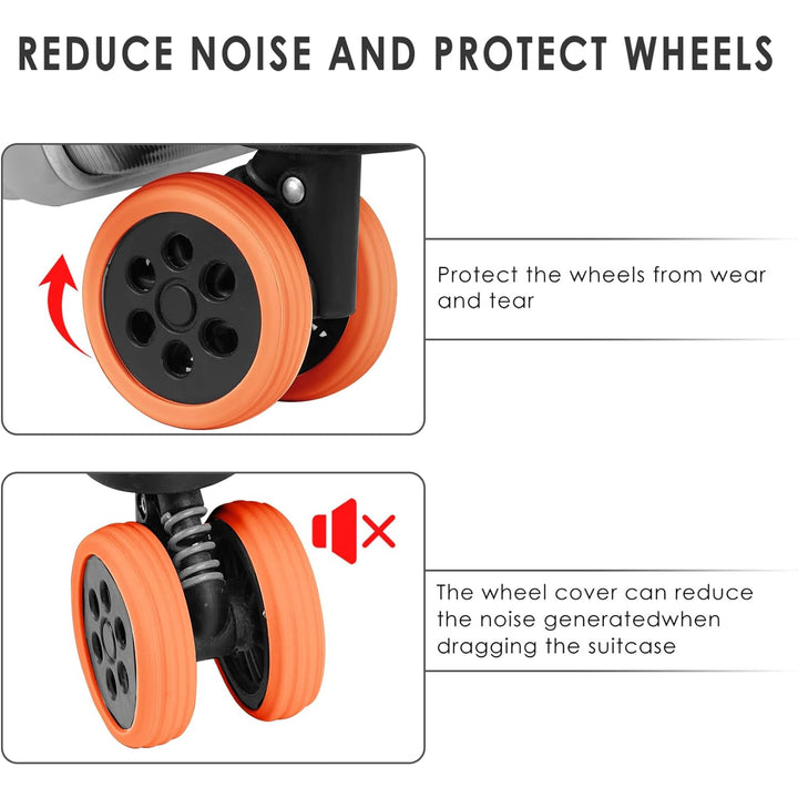 Luggage Wheel Covers 8  4 Pcs Luggage Wheel Covers For Suitcase Reduce Noise For Travel Luggage Suitcase Silicone Suitcase Wheels Cover For Protect Suitcase Wheels (8 Pcs  4 Pc Set) - Trendex
