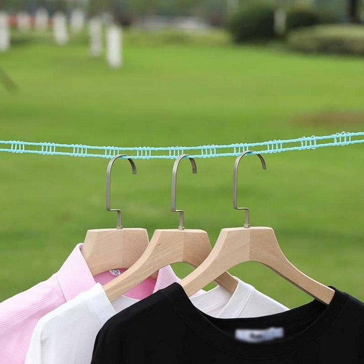 8861 3 Meters Windprood Anti-slip Clothes Washing Line Drying Nylon Rope With Hooks Durable Camping Clothesline Portable Clothes Drying Line Indoor Outdoor Laundry Storage For Travel Home Use (3 Mtr.) - Trendex