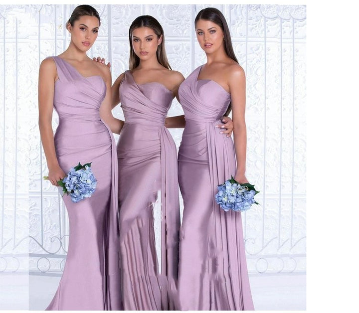 Plus Size Fat MM Mermaid One Shoulder Elegant Wedding Dress - Trendex
