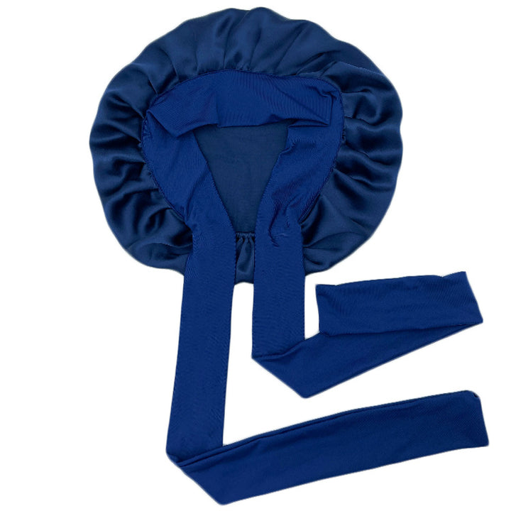 Simple Wide Ribbon Adjustable Silk Nightcap - Trendex