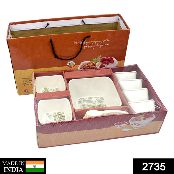 2735 13 Pc Pudding Set Used As A Cutlery Set For Serving Food Purposes And Sweet Dishes And All In All Kinds Of Household And Official Places Etc. - Trendex