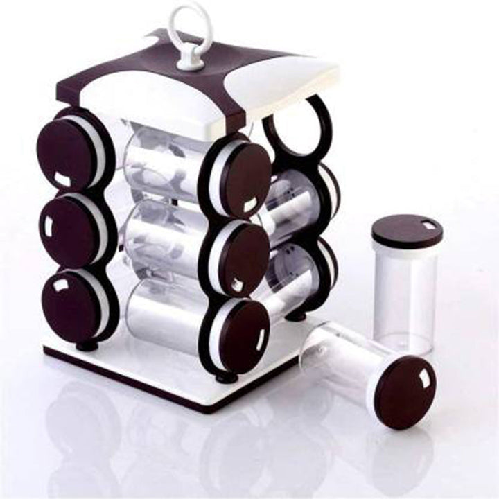 2036 Spice Jar Set - Food Grade Plastic 12pcs Spice Jar (Brown Box) - Trendex