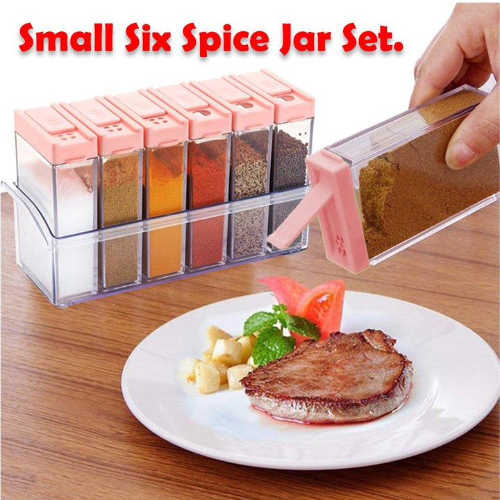 122 Plastic Spice Jars (6 Pcs 14x22x8cm Multicolour) - Trendex