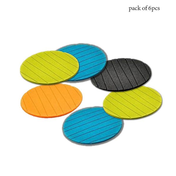 129 6 Pcs Useful Round Shape Plain Silicone Cup Mat Coaster Drinking Tea Coffee Mug Wine Mat For Home - Trendex