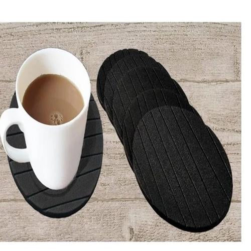 129 6 Pcs Useful Round Shape Plain Silicone Cup Mat Coaster Drinking Tea Coffee Mug Wine Mat For Home - Trendex