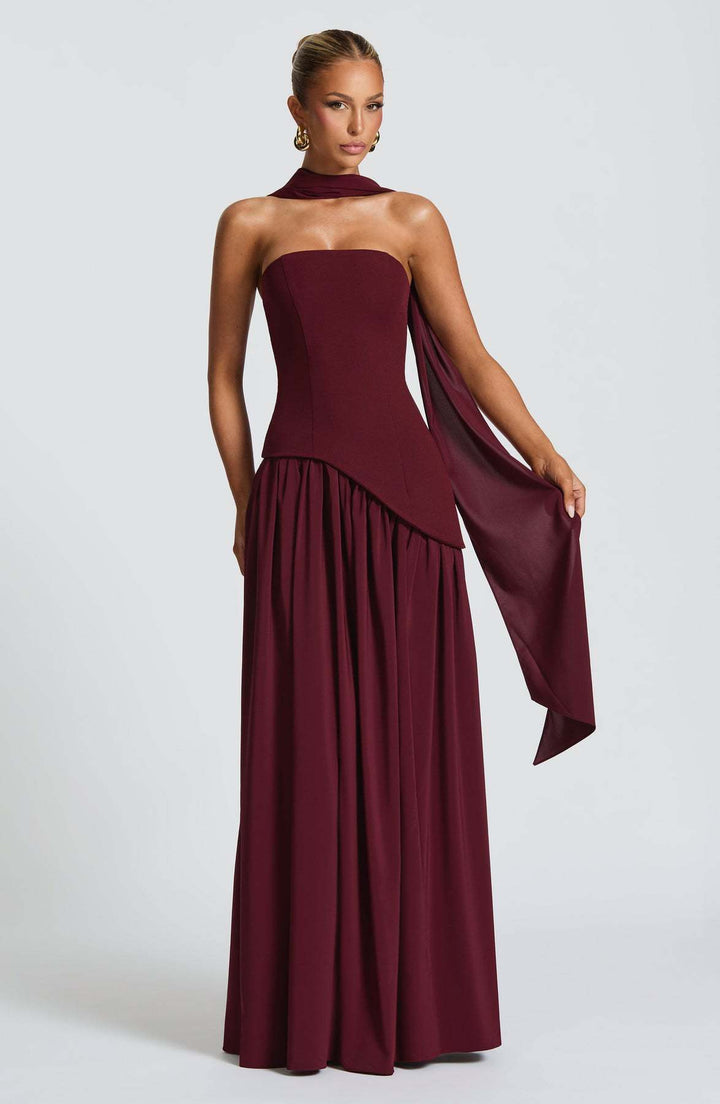 Fashion Sexy Backless Tube Top Pure Color Split Dress - Trendex