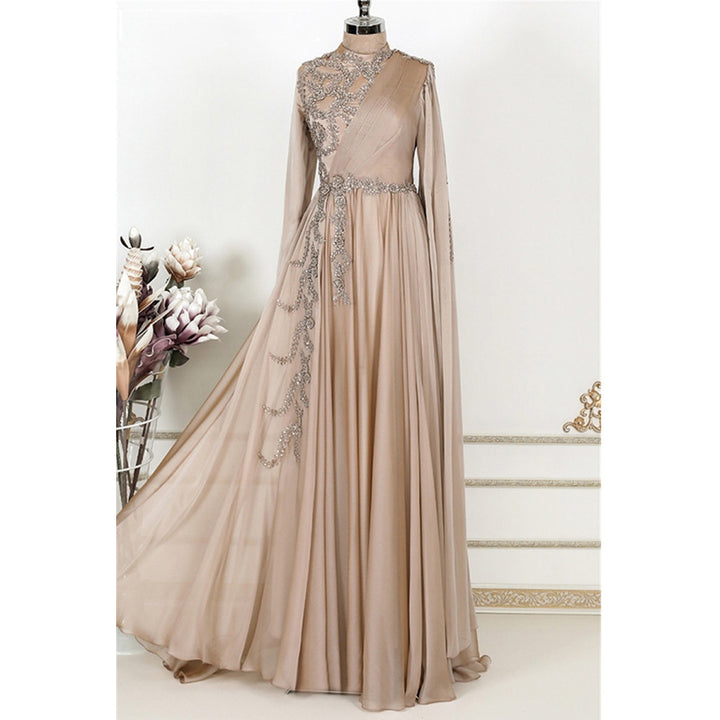 Champagne Muslim Evening Dress Formal Party - Trendex