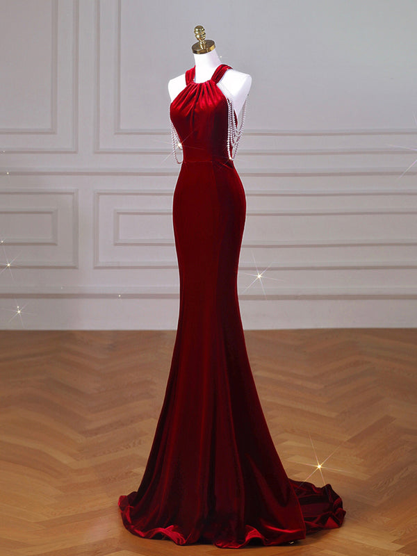 Velvet Fish Tail Cocktail Dress Bridal Engagement - Trendex