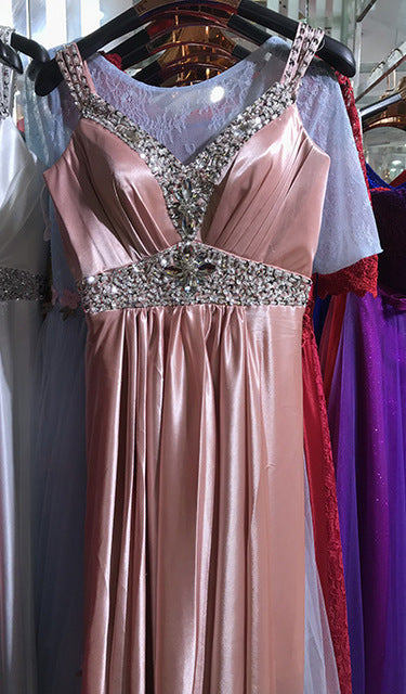 Women Sleeveless Sexy A-Line Elegant Wedding Party Formal Gowns Long Evening Dress - Trendex
