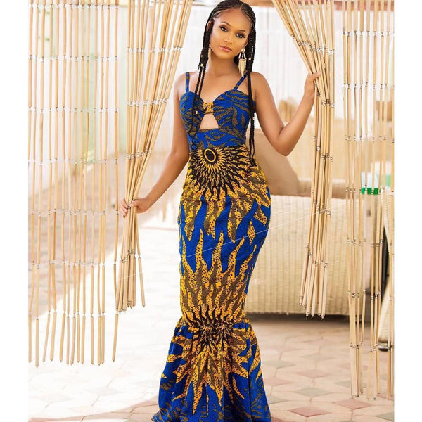 Digital Print Dress Fishtail - Trendex