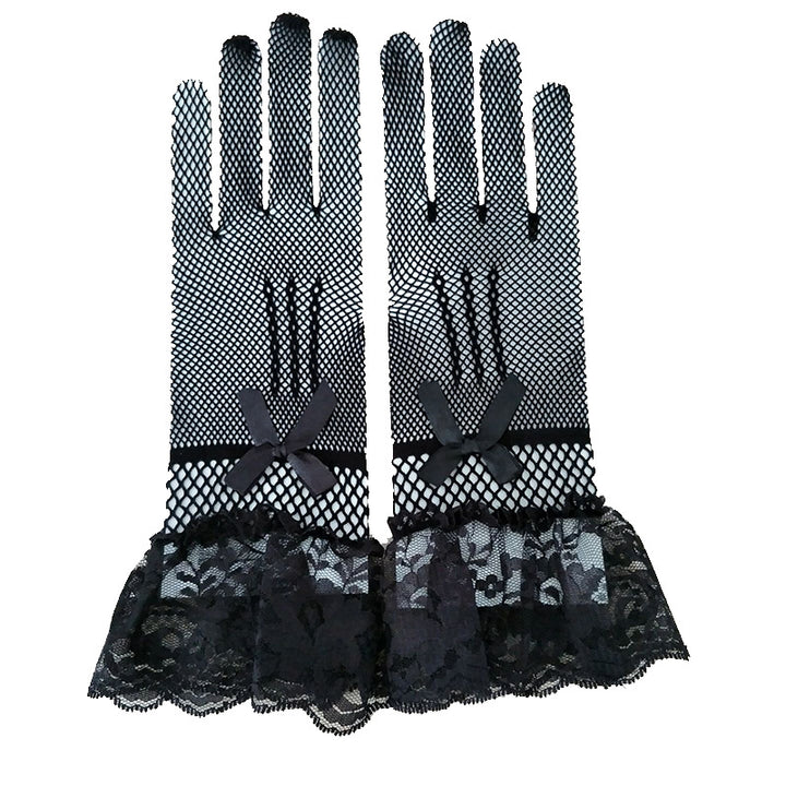 1 pair Knitted stretch mesh gloves - Trendex