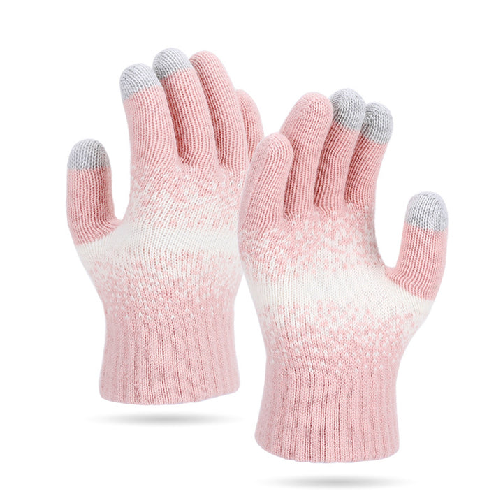 Autumn And Winter New Gloves Women's Knitted Wool - Trendex