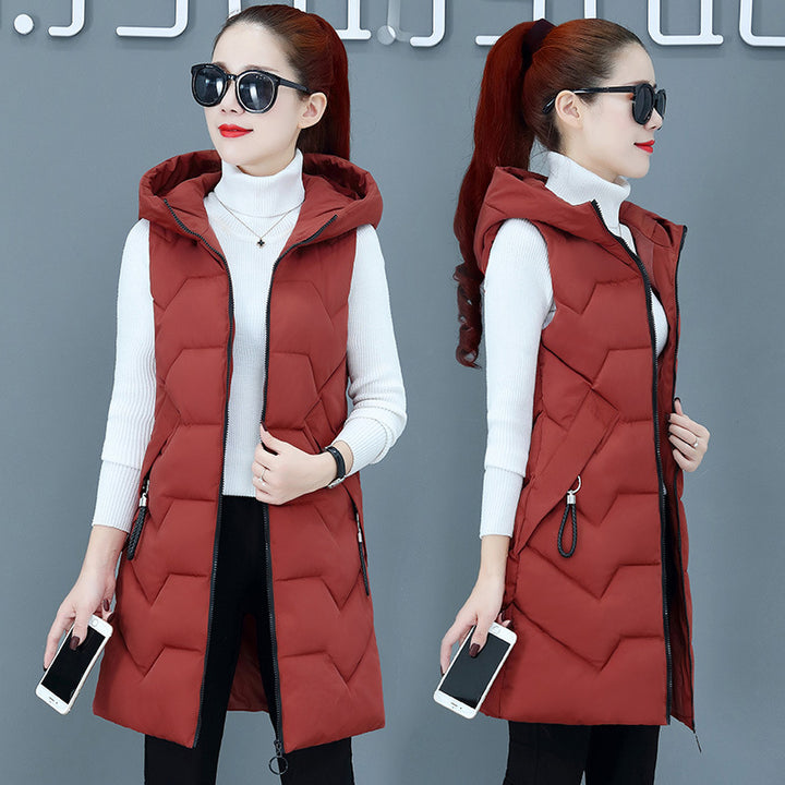 Down Cotton Vest Women's Mid-length Plus Size Coat - Trendex