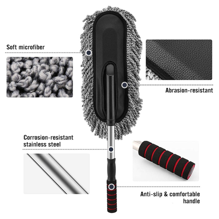 4749 Car Duster Long Retractablesoftnon-sliphandle Multipurpose Microfiber Wash Brush Vehicle Interior And Exterior Cleaning Kit With For Car Boats Or Home - Trendex