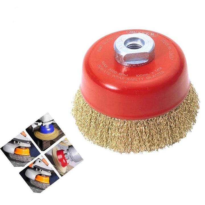 194 Wire Wheel Cup Brush (Gold) - Trendex