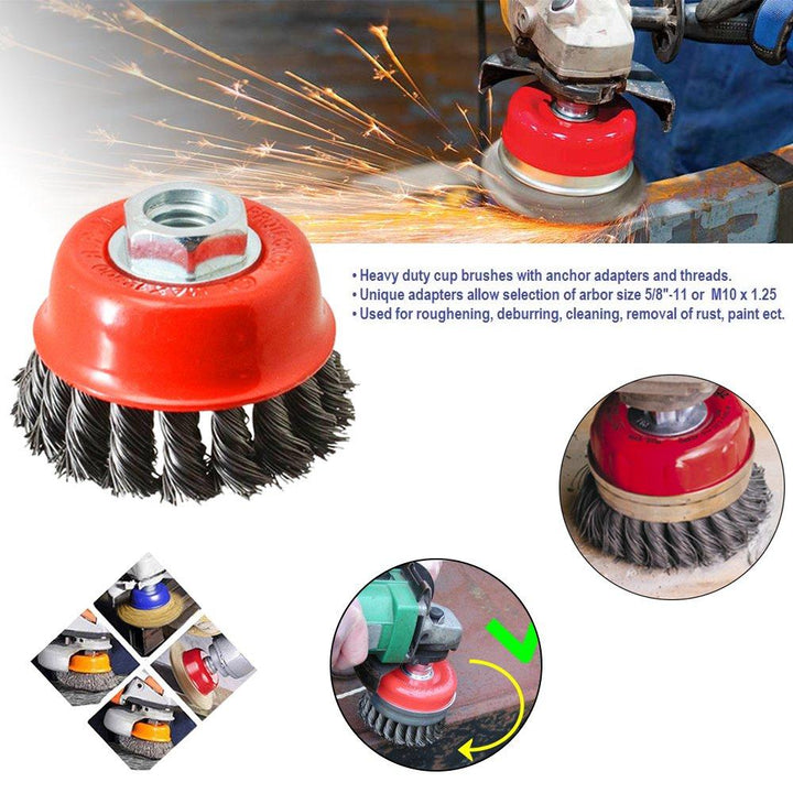 195 Wire Wheel Cup Brush (Black) - Trendex