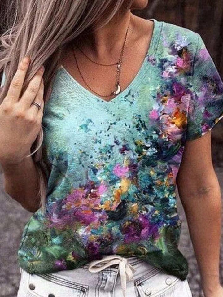 European And American Style Casual Women's Commuter Elegant V-neck Short Sleeve - Trendex