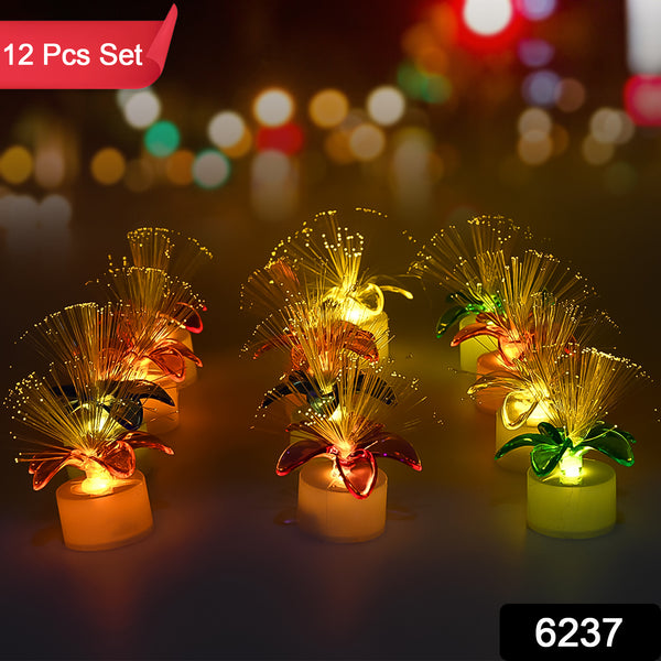 6237 Fiber Optic Light Mini Color Change Led Table Centerpieces  Light Up Candle - Pack Of 12 - Trendex