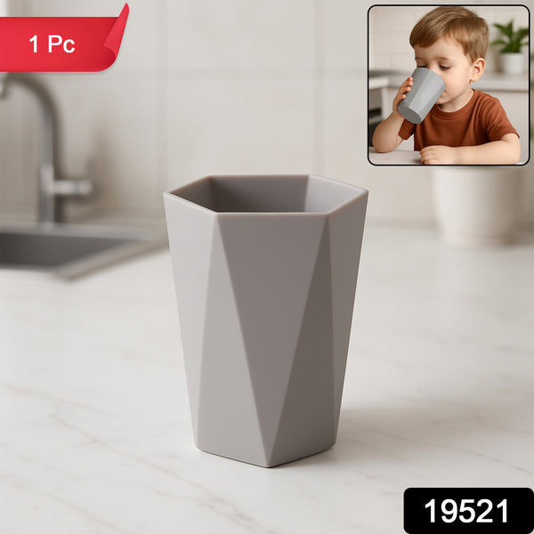 Hexagon Shape Small Plastic Drinking Glass (1 Pc) - Trendex