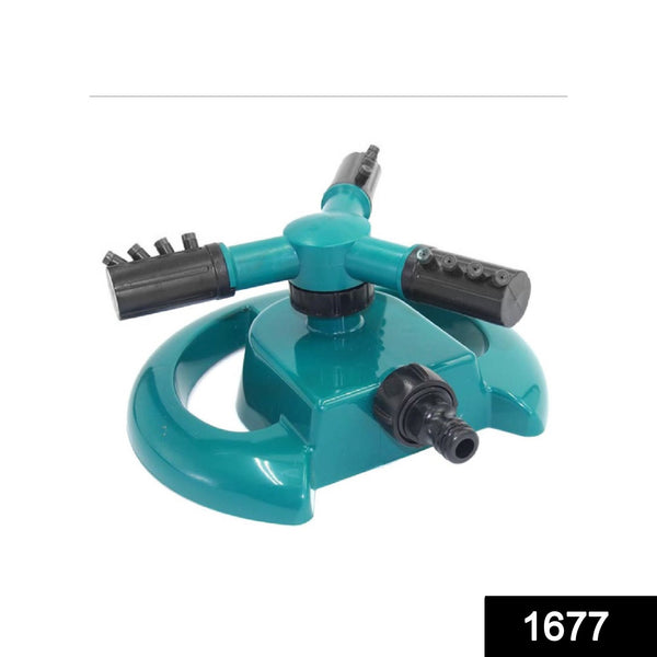 1677 3 Arm 360 Sector Rotating Water Sprinkler Garden Pipe Hose Irrigation Yard - Trendex