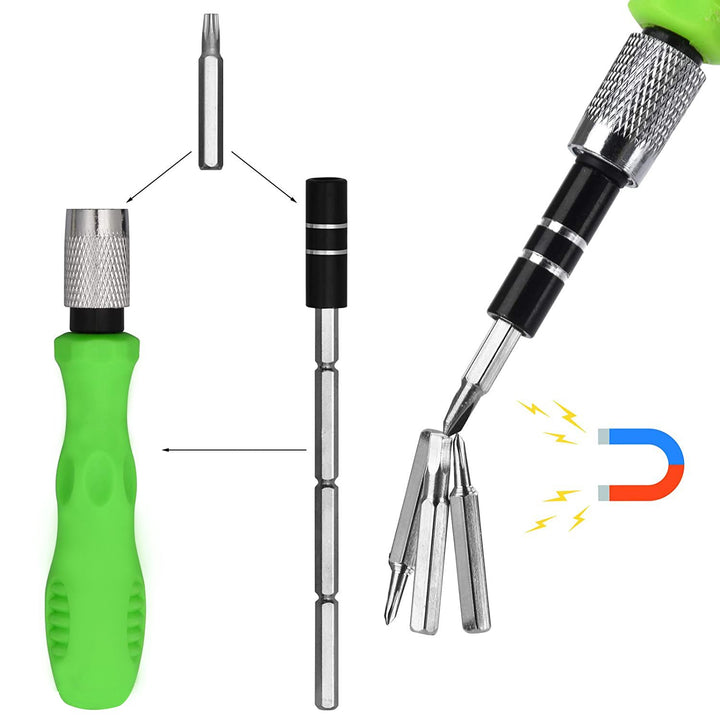 1557 32 In 1 Mini Screwdriver Bits Set With Magnetic Flexible Extension Rod - Trendex