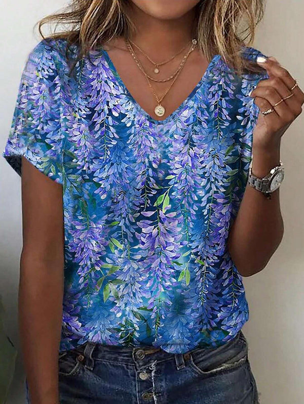 European And American Style Casual Women's Commuter Elegant V-neck Short Sleeve - Trendex