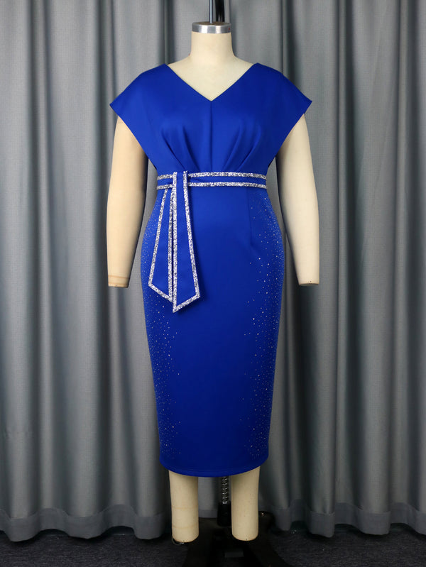 European And American Plus Size Wedding Party Waist Slimming Hip-wrapped Party Dress - Trendex