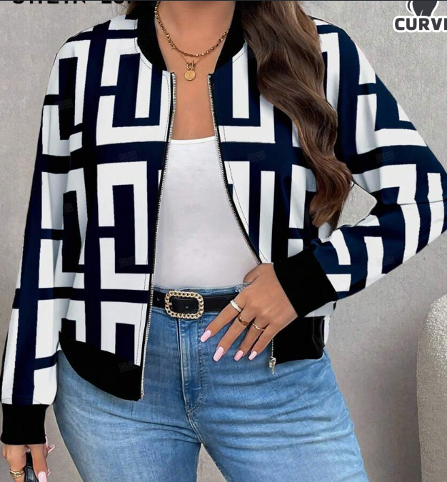Minimally Casual Printed Women's Jacket - Trendex