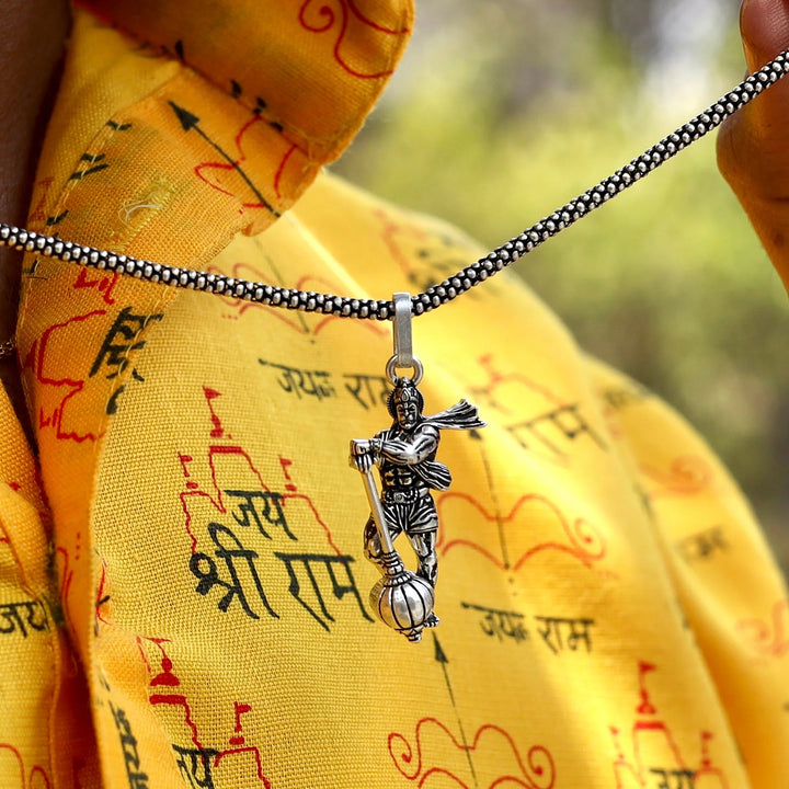 Hanuman Ji Pendant With Gada Religious Jewellery For Men And Women (1 Pc) - Trendex